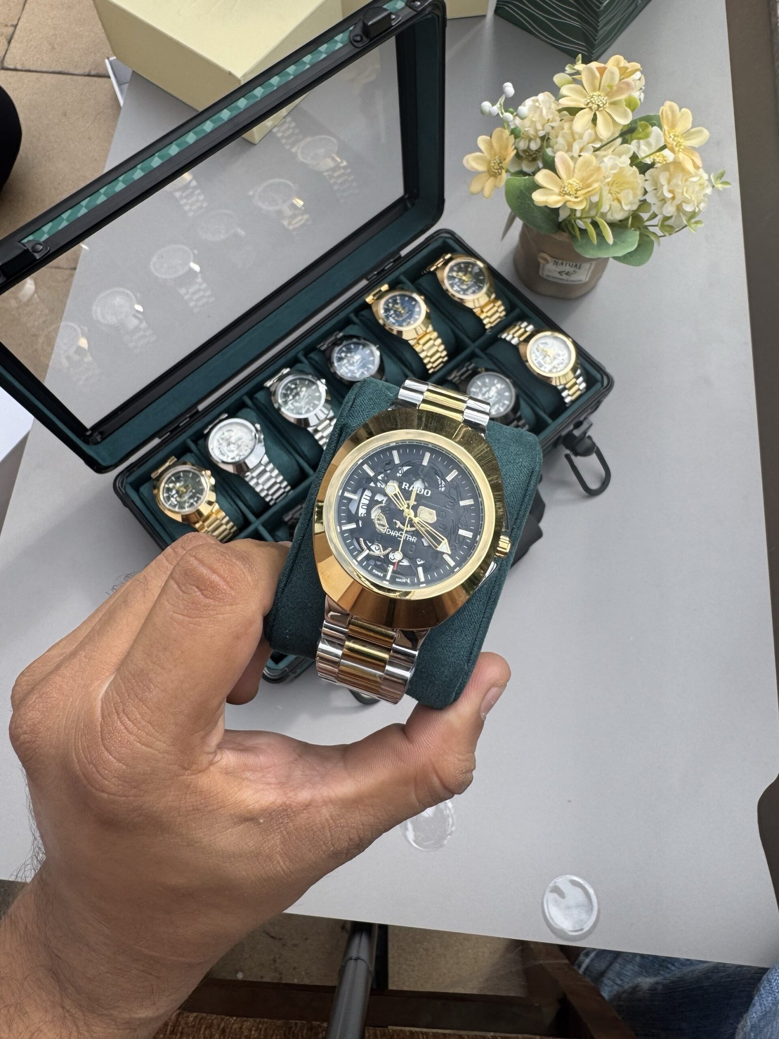 Rado silver gold black Diastar