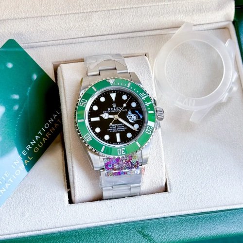 Rolex Submariner Starbucks YZ Silver With Green Bazel and Black Dial