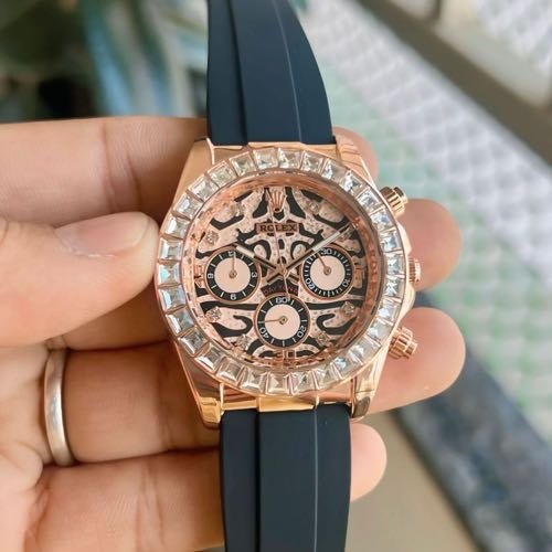 Rolex Daytona Diamond Tiger Rosegold Oyster Flex TOP PREMIUM QUALITY WATCH