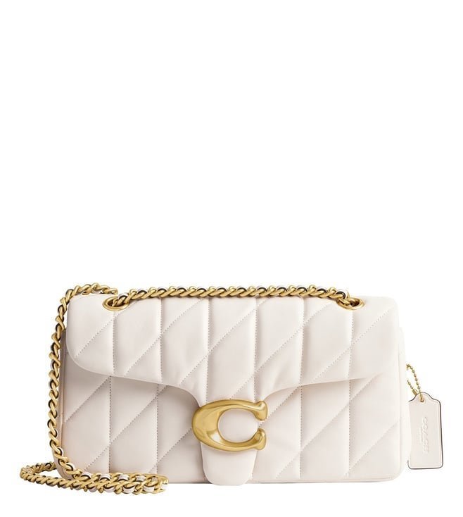 Coach Soft Chalk Tabby 26 Quilted Medium Leather Shoulder Bag