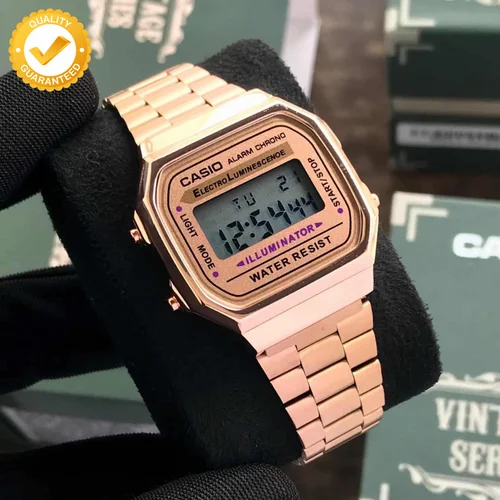 Square Casio Vintage Retro Rose Gold Unisex